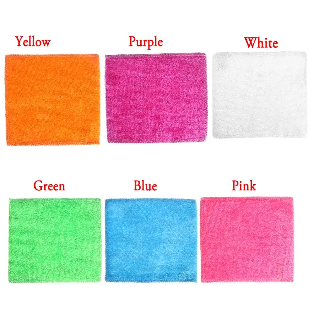 1/5PCS Cleaning Rags Anti-grease Dish Cloth Bamboo Fiber Washing Towel Kitchen Household Scouring Pad Magic Cleaning Rags