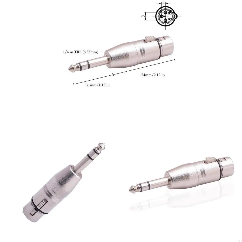 E1PF 1/4 inch TRS to XLR Female,XLR to 6.35mm Stereo Balanced Connector
