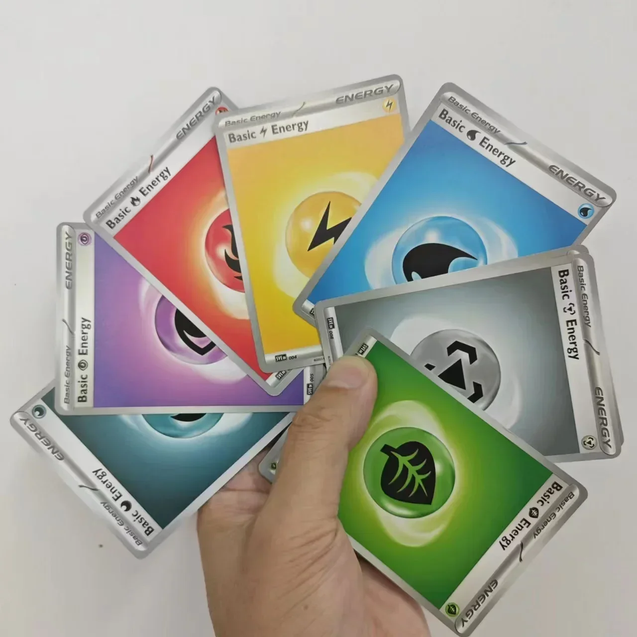 64 Pçs/set Pokémon/PTCG Edição Autorizada Borda Amarela Borda Branca Cartão de Energia O Cartão Voltar é Azul Usado Como Cartão de Substituição