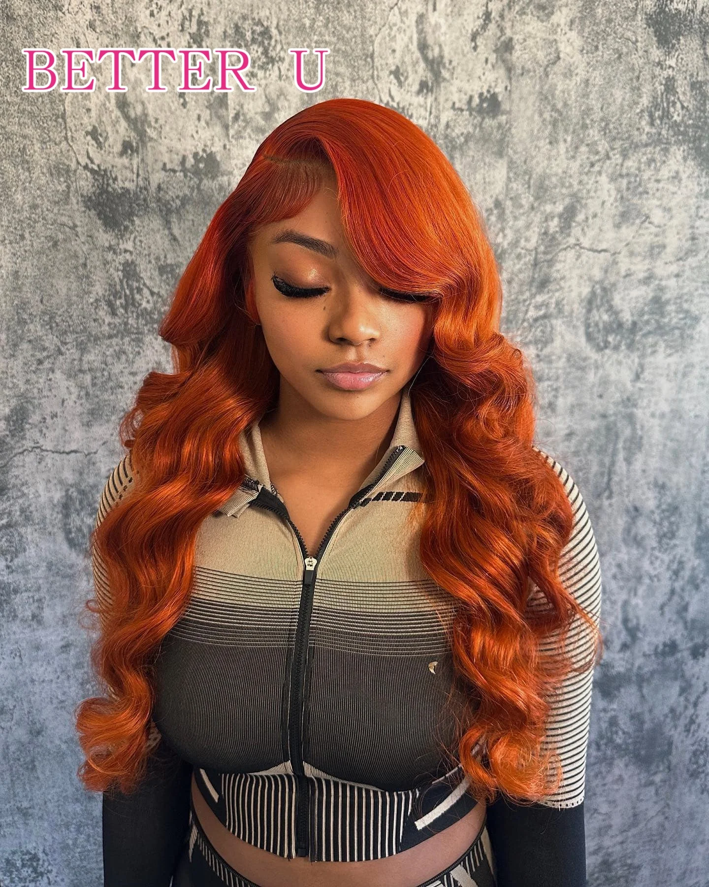 

Human Hair Wig Ginger Colored 200% 13x4 Transparent Lace Front Wigs Brazilian Body Wave Pre-Plucking Lace Frontal Wig For Women