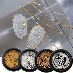 4 PCS  Alloy Colors O Shape Chain Ball Chain Nail Art Chain For DIY Nail Art Accessories Nail art charm
