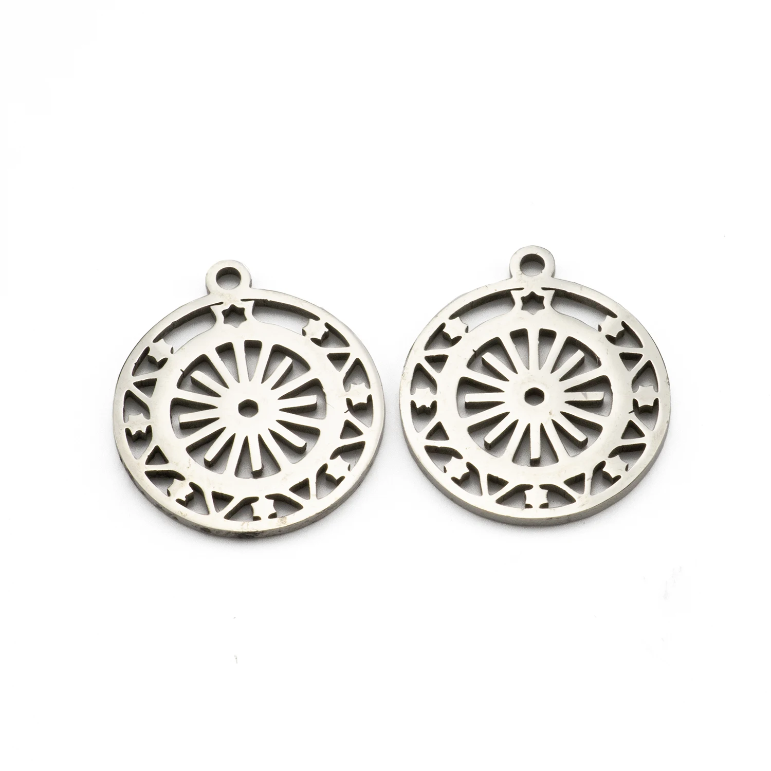 5Pcs Stainless Steel Hollow Sun Star Charms Geometric Pendant Diy For Boho Necklace Earrings Jewelry Making