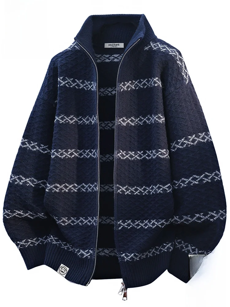 

Мужской теплый вязаный кардиган Paul Frank с принтом обезьяны Big Mouth, свободный крой, осенняя новинка, в полоску, повседневный стиль