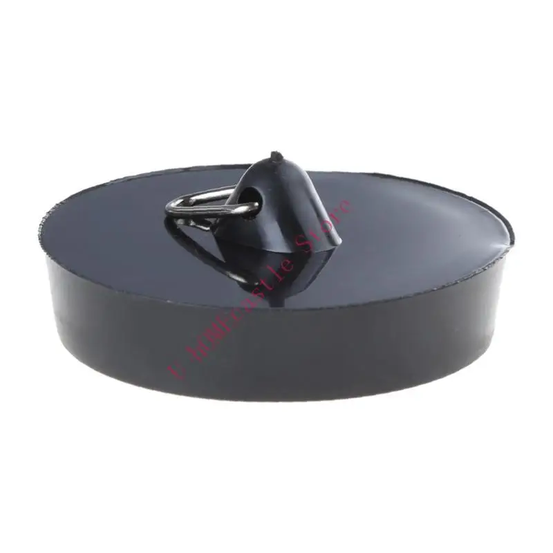 

63HF Tub Stopper Silicone Drain Plug Hair Stopper Flat Suction Cover for Kitchen Bathroom and Laundry Accessories Black