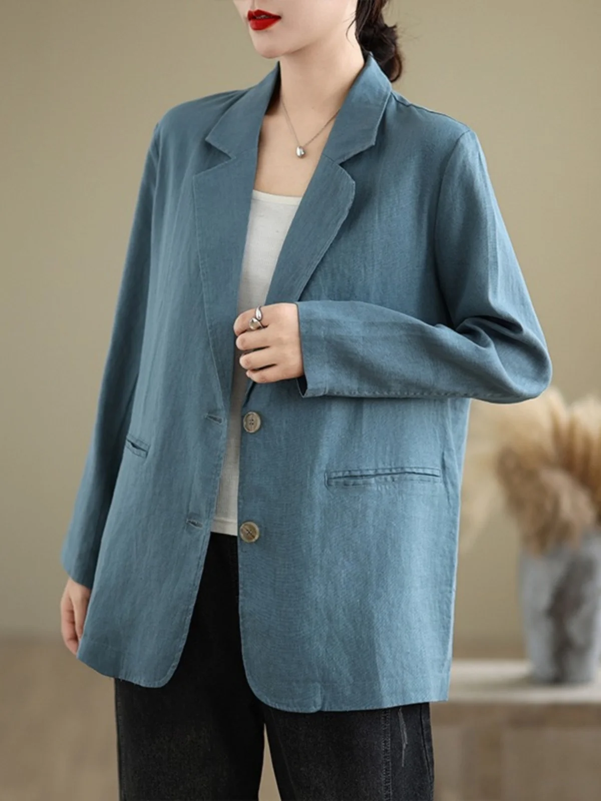 Abito retrò in cotone e lino Jaet da donna primavera autunno sciolto casual lungo Sve irt classico sle abbottonato abbigliamento da ufficio