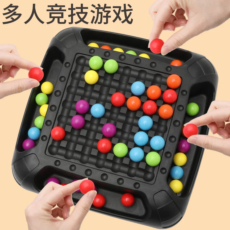 

Desktop Matching Beads Board Game Educational Montessori Toy Parent Child Interaction Rainbow Chess Kids Toys for Children Gift