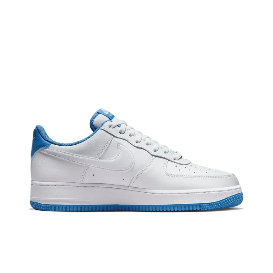 Nike Air Force 1'07 Essential Cashew Flower Slip Resistant Wearable Lightweight Low Top Board Shoes white-blue