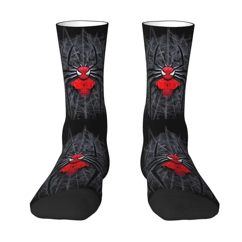 Cool Men's Spider Man Dress Socks Unisex Warm Comfortable 3D Printing Web Crew Socks