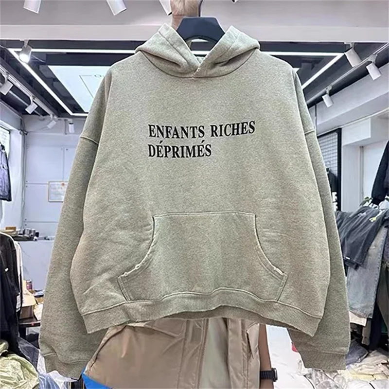 Vintage Washed EDG Nice Hoodie Street Heavyweight Loose Oversized Best Quality Hooded Tops Pullover Mens Womens Universal