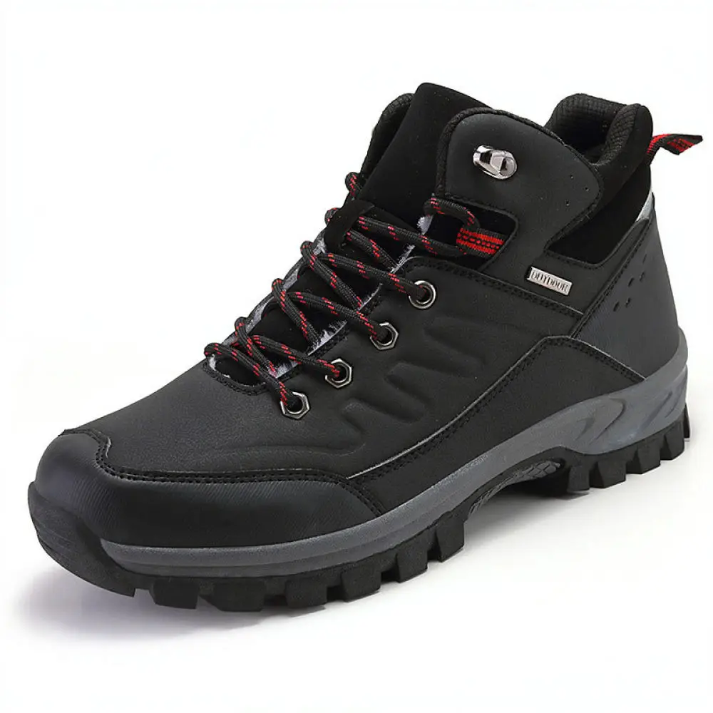 Botas de nieve para hombre, de caña alta, con forro de felpa y algodón, ideales para actividades al aire libre y senderismo. Botas de tobillo informales, estables y con suela antideslizante.