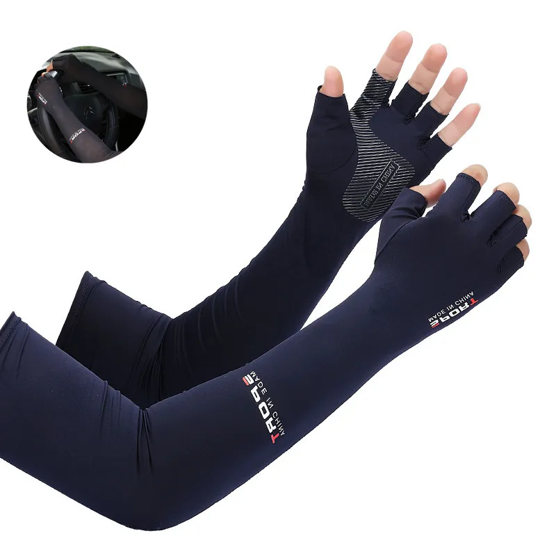 2Pcs Quick-drying Fabric Sport Arm Sleeves Cycling Running Fishing Climbing Arm Cover Sun UV Protection Ice Cool Sleeves