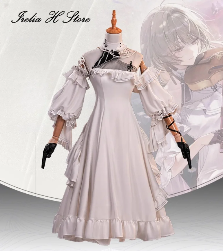 

Irelia H Wuthering Waves Phrolova Cosplay Costume Game Phrolova White Party Dress Halloween Costume