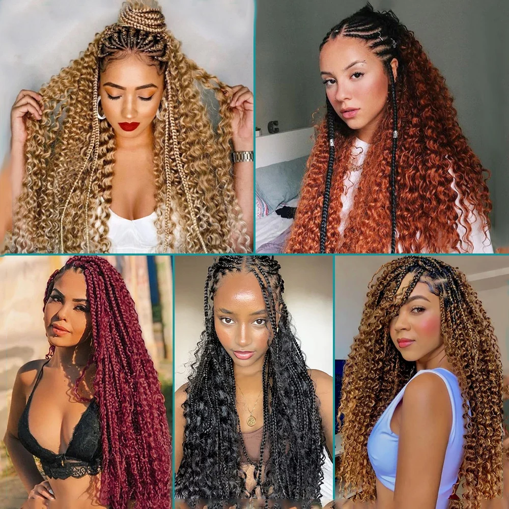 Nabi Boho Braids Human Hair Braiding Hair Water Wave/Deep Wave No Weft Brazilian Human Hair Add in Locs for Goddess Braids