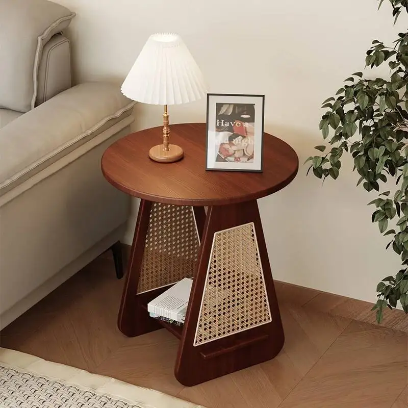 طاولة جانبية خشبية صغيرة داخلية يابانية فاخرة إسكندنافية بسيطة طاولة قهوة قائمة جمالية Meubles حلي ديكور منزلي