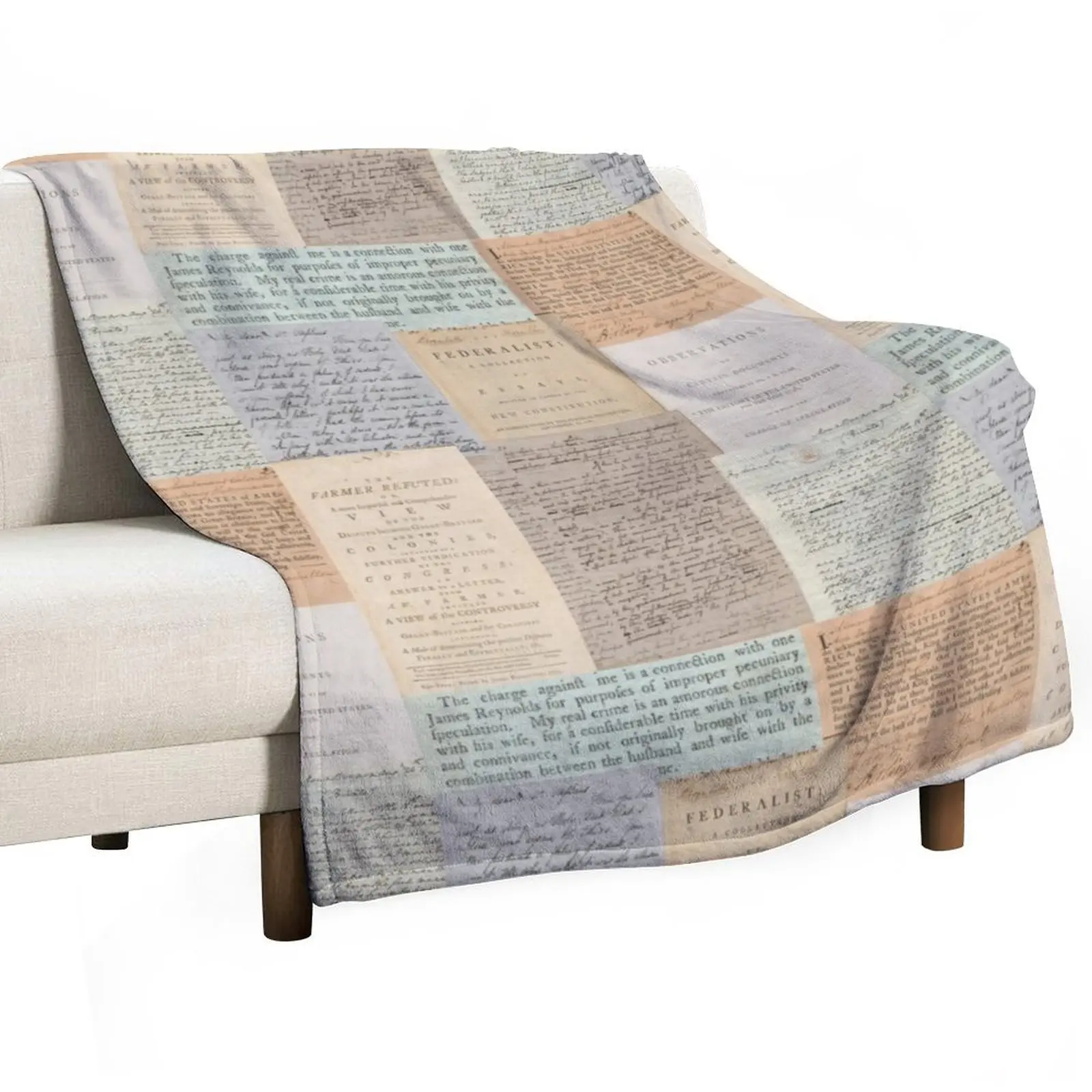 

Alexander Hamilton Papers Collection Throw Blanket Travel Size Cozy Blanket for Plane Train