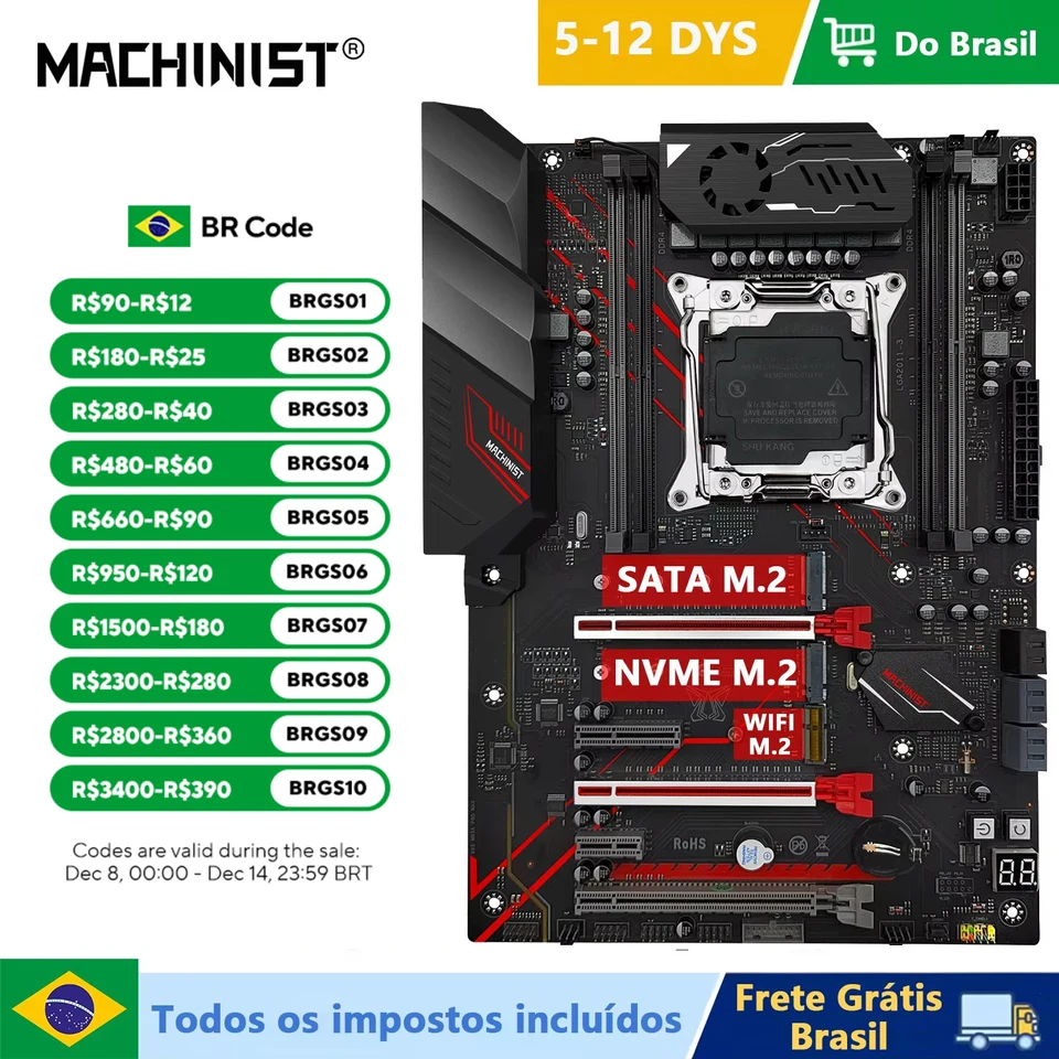 MACHINIST MR9A PRO MAX X99 Motherboard Support DDR4 Four channels