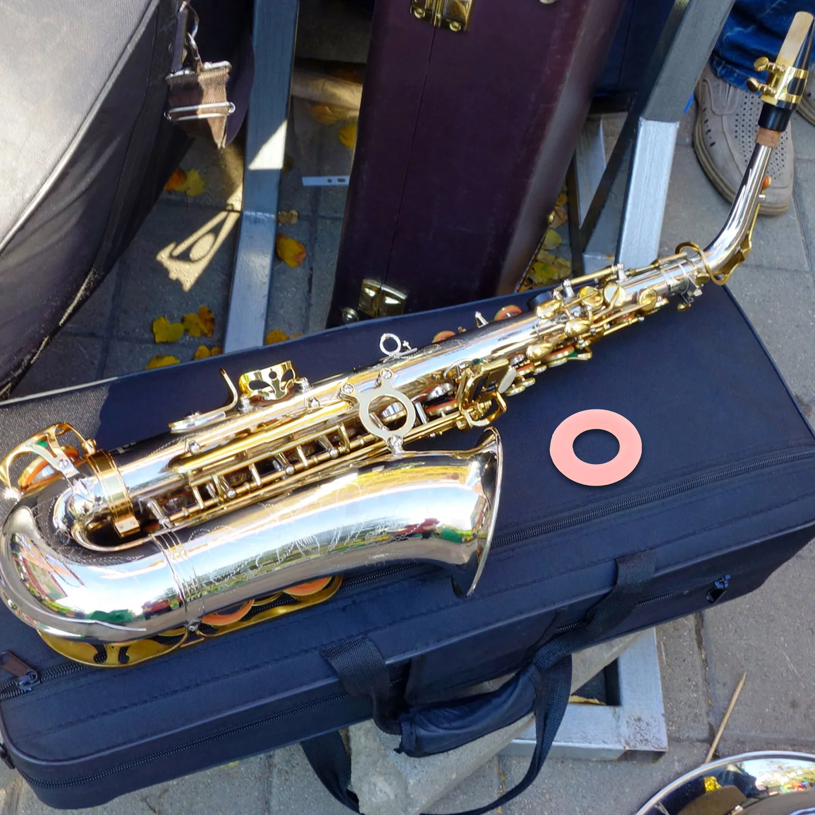 

Noise Reduction Circle Musical Instrument Parts Protection Mute Ring Pink Supplies Dampener for Saxophone