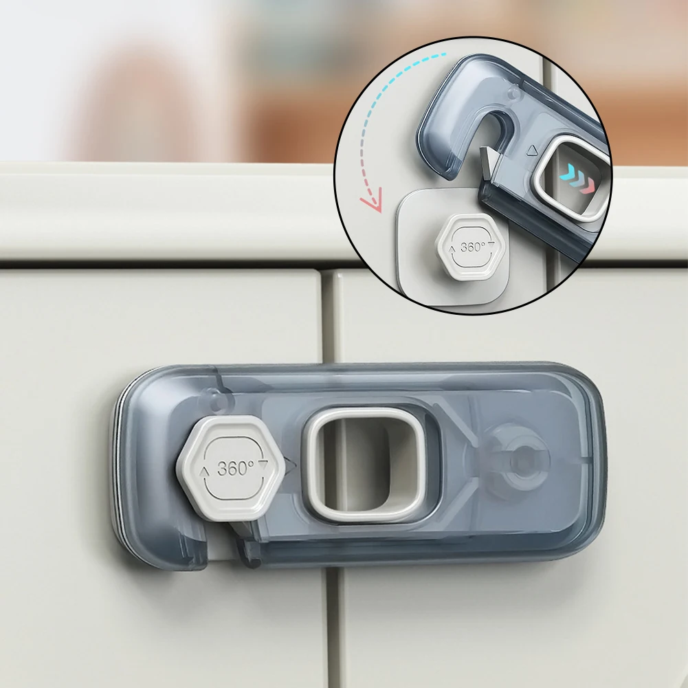 

1pcs Child Safety Refrigerator Lock Drawer Lock Simple Plastic Small Lock Toddler Kids Anti Hand Pinch Home Cabinet Safety Lock