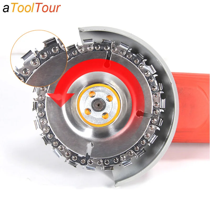 

4" Or 4-1/2" Wood Carving Disc Cut Chain Saw Blade 22 Teeth LBE Fine Chainsaw 100/115 Angle Grinder Sculpting Shaping Tool