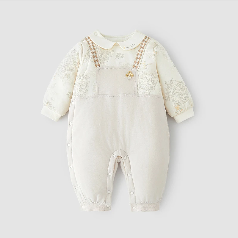 

Spring Autumn Toddler Girl Rompers Cartoon Jacquard Newborn Girls Bodysuits Peter Pan Collar Kids Baby Girls One-piece Jumpsuits