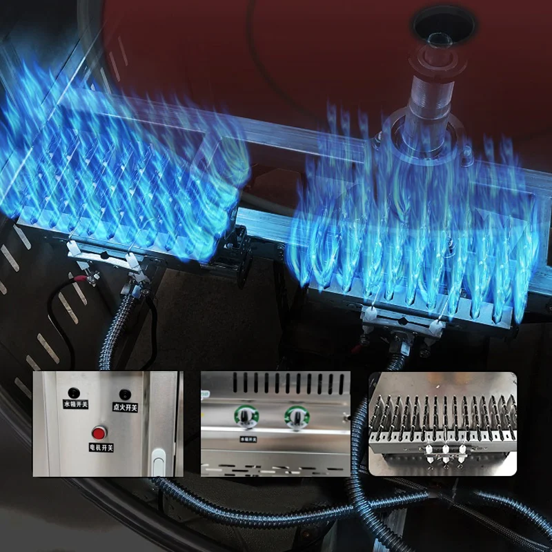 Multi-function Steaming and Baking All-in-one MachineDual Fuel Gas/Electric Stainless Steel Pan-fried Dumpling and Pancake