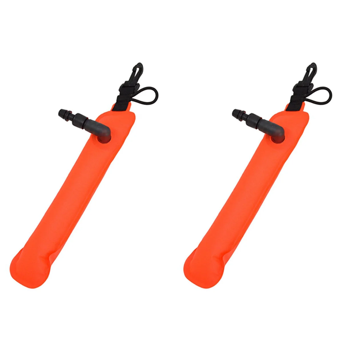 baau-2x-スキューバダイビング-ミニダイビング-smb-ペンダント-インフレータブル安全ソーセージ信号チューブブイ-ダイビング愛好家向け-オレンジ