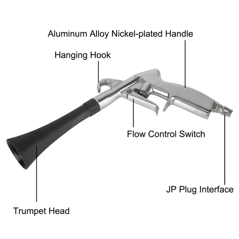 High Pressure Dry Cleaning Gun Car Wash Gun 0.4Mpa-10Mpa Tornador Air Blow Interior Detailing Cleaning Tools Dust Blowing