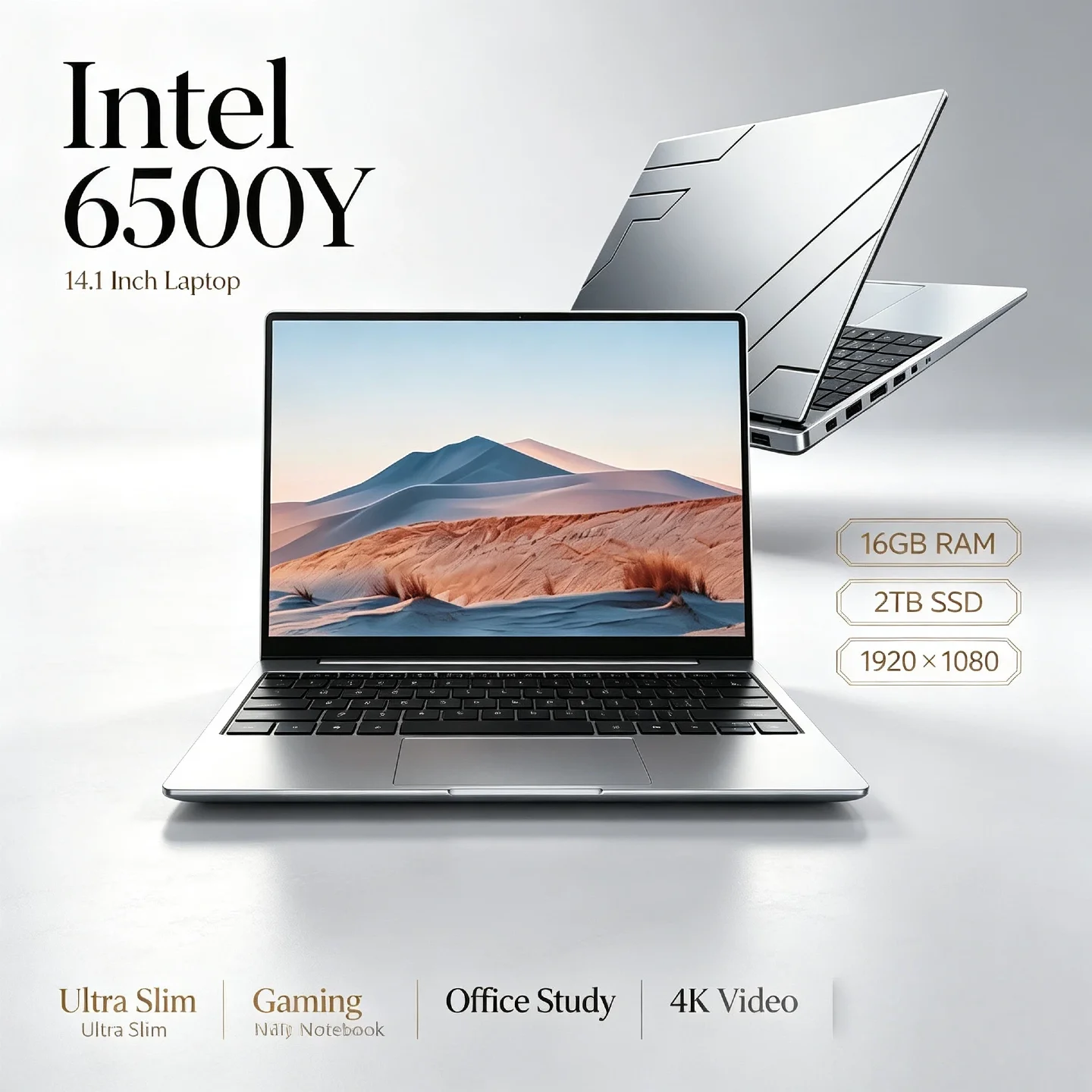 Intel 6500Y Pro Max HD 2C4T 3.4GHz 32GB RAM 2TB PCIe SSD 14.1 Inch Ultra Light Laptop 5000mAh Backlit Fingerprint