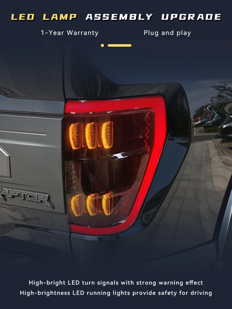 

Car Stuff Taillight Styling FOR Ford Raptor F150 F-150 2022-2023 Tail Light DRL Rear Lamp Upgrade LED Bulbs Configure Auto Tools