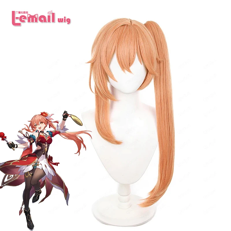 L-email wig Synthetic Hair Game Honkai: Star Rail Guinaifen Cosplay Wig 70cm Orange Straight Women Wigs Heat Resistant Wig