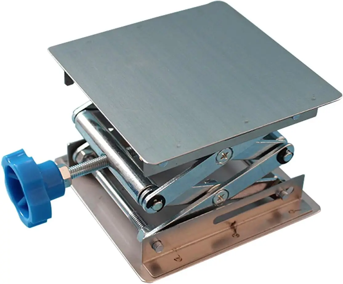 Supporto per martinetto da laboratorio in acciaio inossidabile Mini sollevamento a forbice da 4x4 pollici per attrezzature da laboratorio