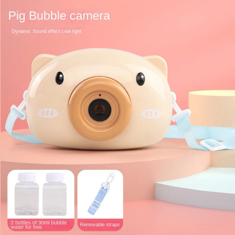 Durable Chilren Bubble Machine Cartoon Automatic Soap Bubble Maker Toy Camera Shape Pig Cartoon Bubble Blower Girls Boys