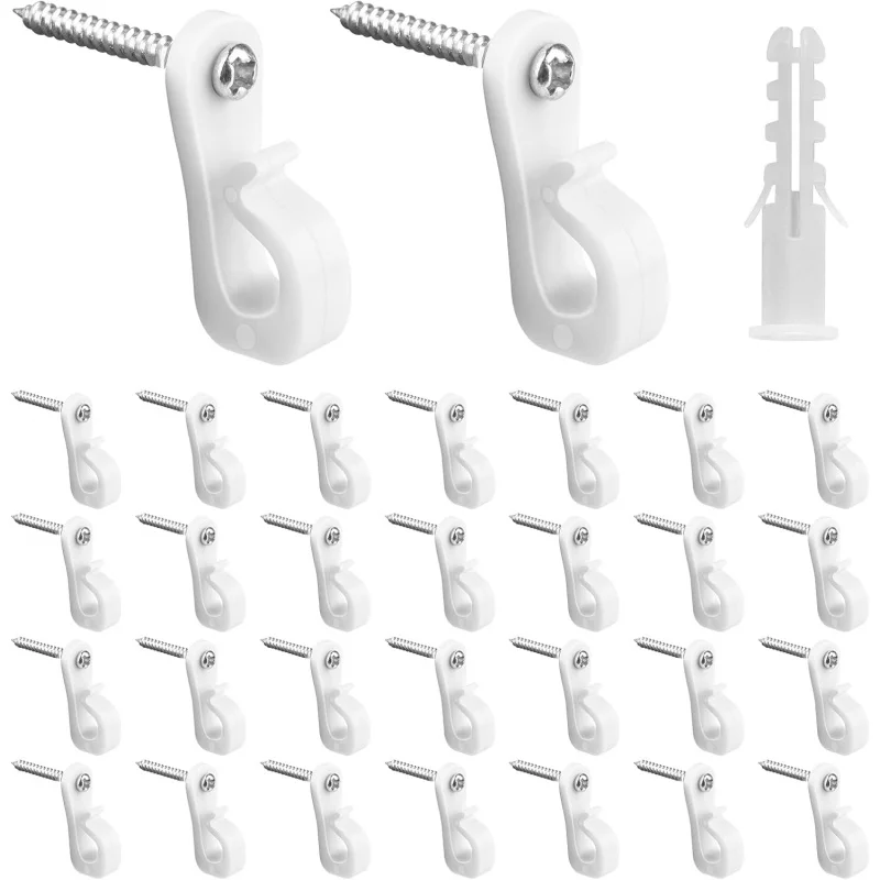 

Настенные зажимы вниз 30, белая проволочная полка, полки для шкафа, зажим, пластиковые сверхпрочные кронштейны, петля с винтами