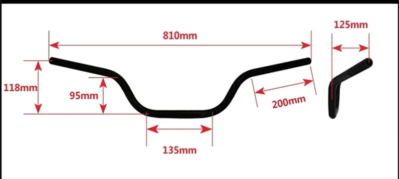 791 Motorcycle handlebar 22mm Aluminum handle Vintage motorcycle accessories Black and silver optional