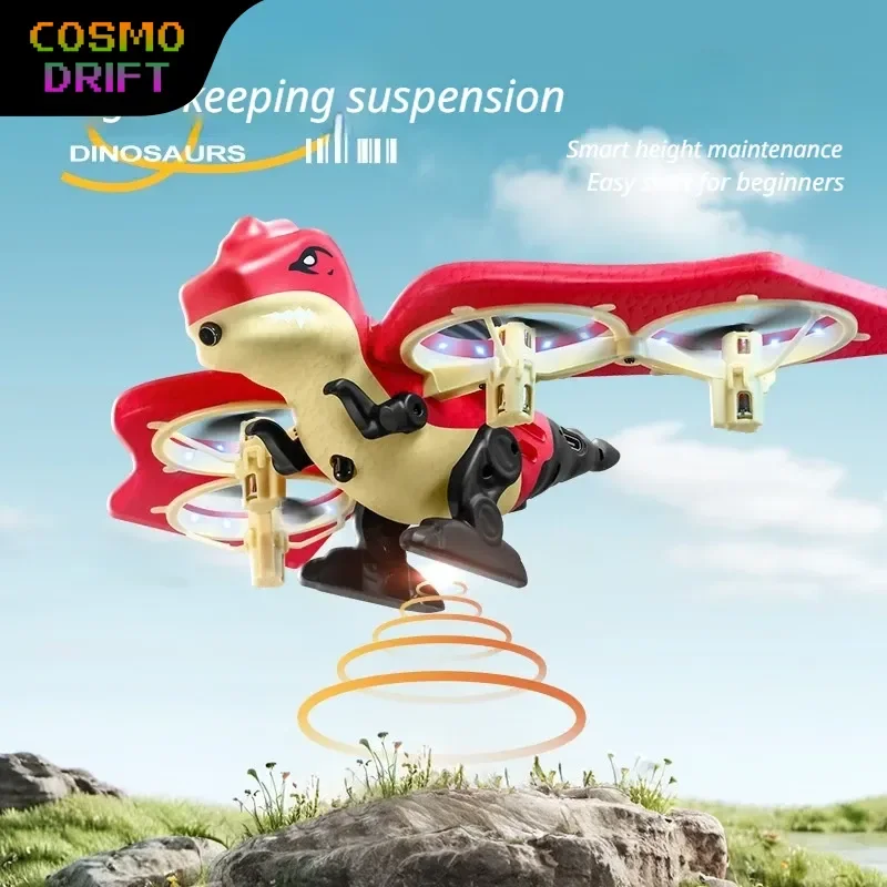 

New 4DRC V48 Dinosaur RC Aircraft Foam Quadcopter Gravity Induction Obstacle Avoidance Remote Control Drone Toy For Boys Kids