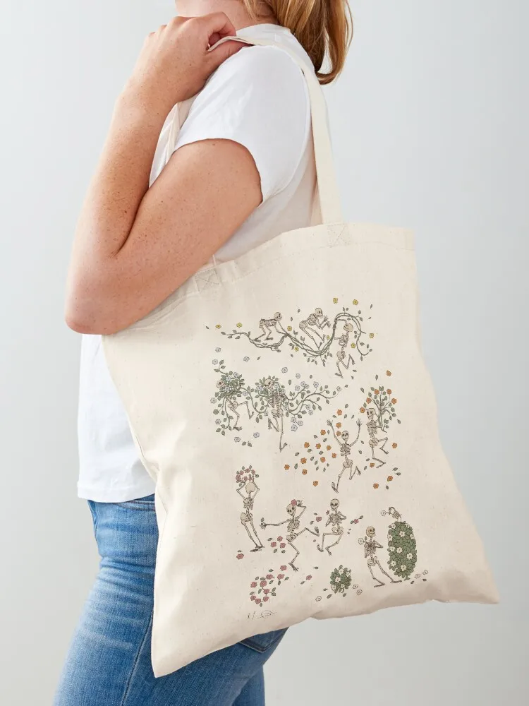 Skeletons with garlands Tote Bag sacs de shopping free delivery bags Canvas Tote Bag