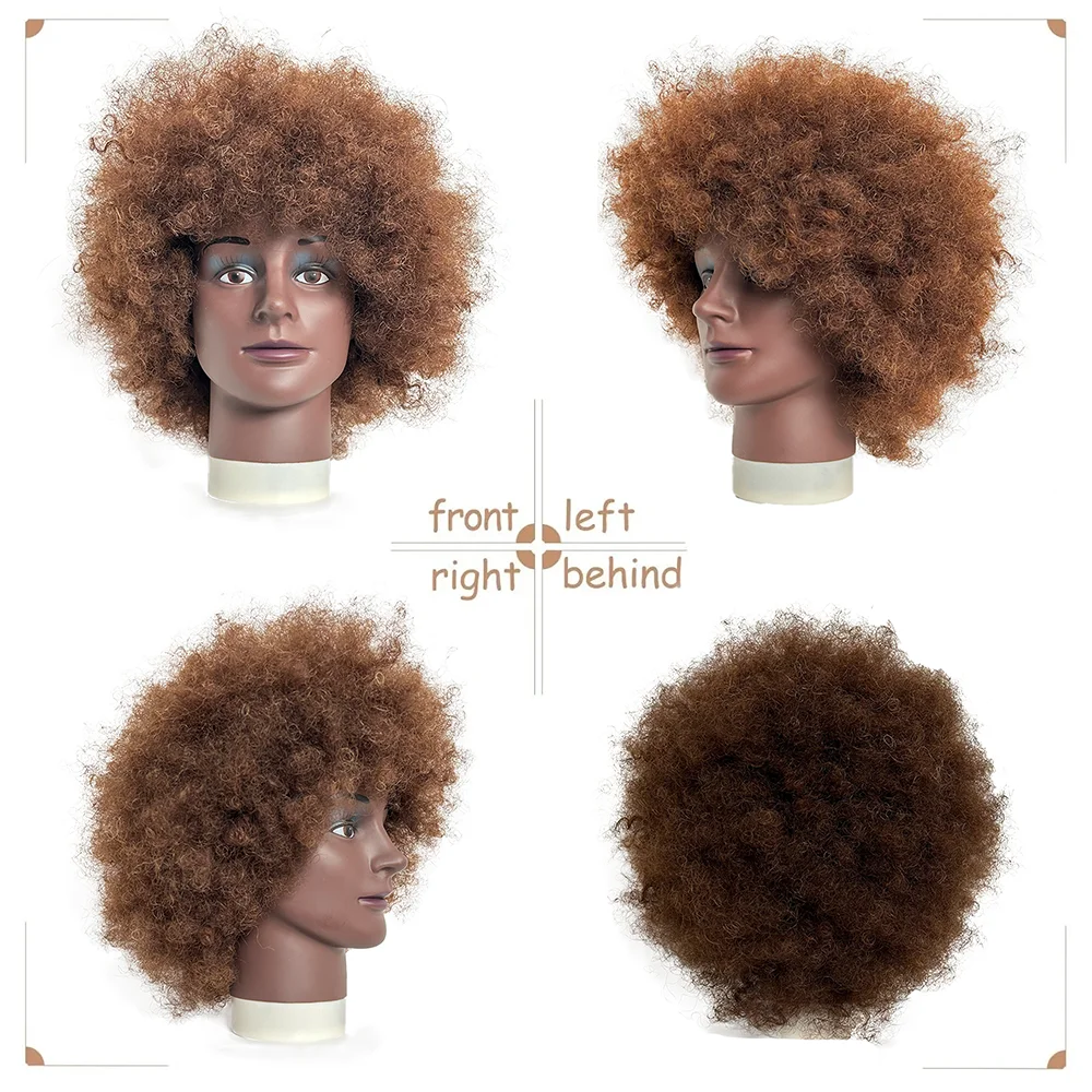 Afro Mannequin Head for Braiding with 100% Human Hair 10