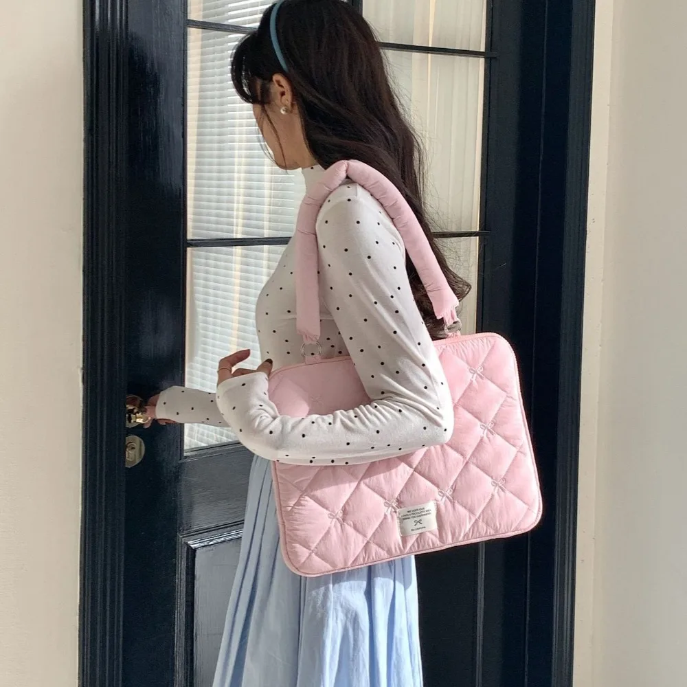 المطرزة القوس حقائب الأعمال مجلد ملفات سعة كبيرة وثيقة حمل Bolsas حقيبة يد حقيبة كتف حقيبة كمبيوتر محمول مكتب العمل