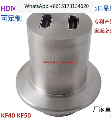 Custom 304 Stainless Steel KF40 KF50 Vacuum Flange with 2 Core USB3.0 Vacuum Feed-Through Electrode