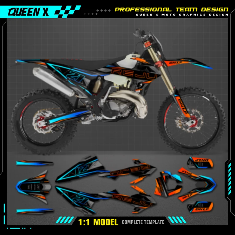 Queen X MOTOR Custom Team Graphics Backgrounds Decals  Stickers Kit For GASGAS GAS GAS Rieju 006