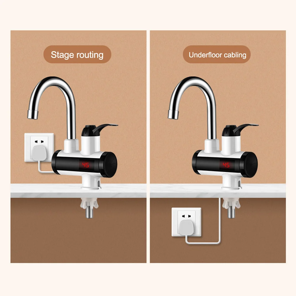 Torneira elétrica de água quente 3.3, para kw inteligente para aquecedor de água instantâneo, display de temperatura led, economia de energia