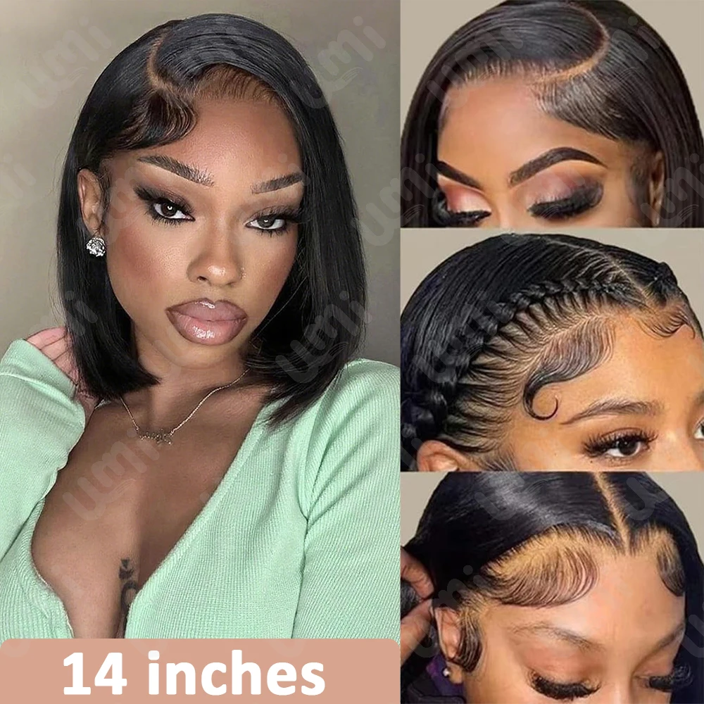 Parrucca brasiliana corta Bob 13x4 Bone Straight HD Trasparente 4x4 Parrucche per capelli umani Parrucca anteriore in pizzo brasiliano Parrucche Bob senza colla