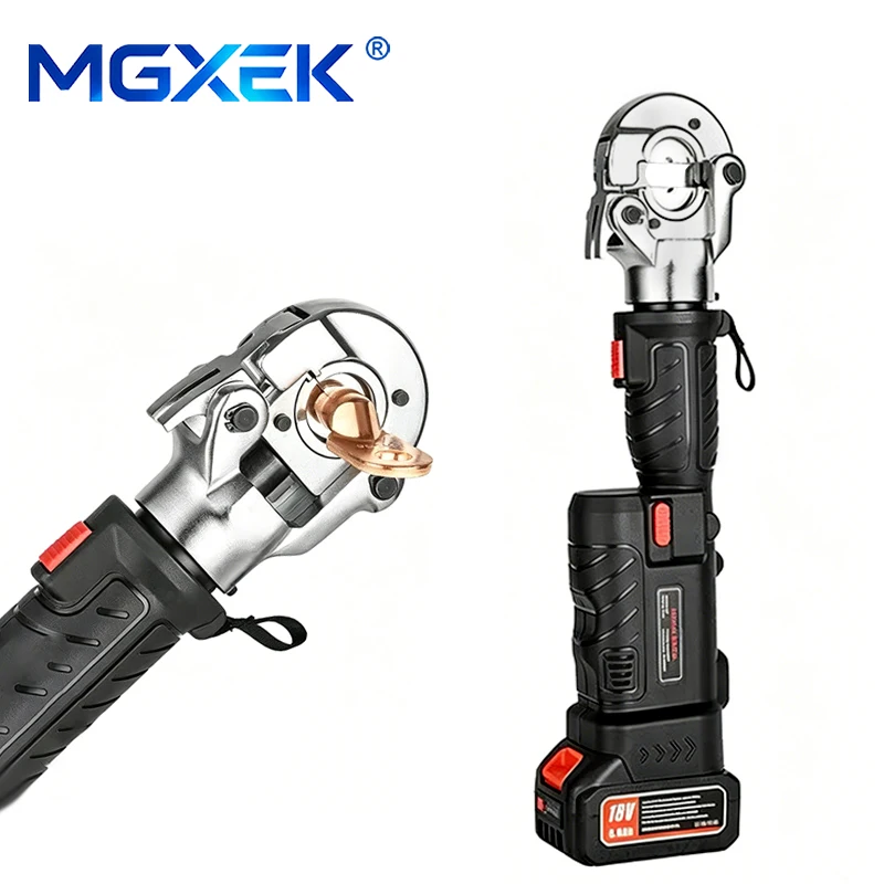 

MGXEK Straight Handle Electric Hydraulic Crimper for 10-300mm² Copper Aluminum Terminals with Fast Crimping & 360° Rotation
