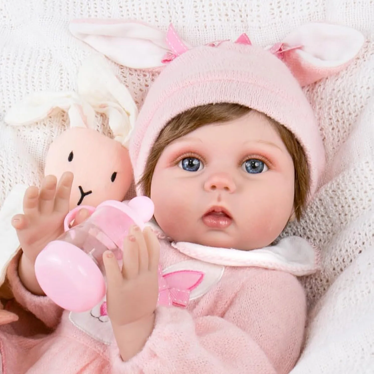 22-calowa lalka Lucy, miękka winylowa lalka reborn noworodek, miękki materiałowy korpus, realistyczna lalka Bebe dla dzieci, prezent na urodziny, Boże Narodzenie