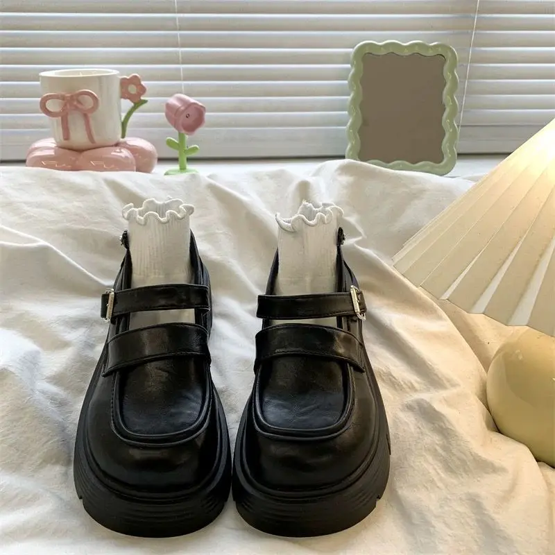 

Women's 2026 New Spring Summer Thick Sole Mary Jane Shoes Platform Loafers Chunky Heel Shoes Women Height Increasing Casual