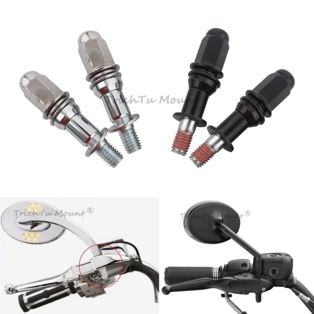 Mirror Adapter M8 Motorcycle Rearview Mirrors Adapters Screws Bolt Accesorios For Harley Sportster Touring Road King Softail