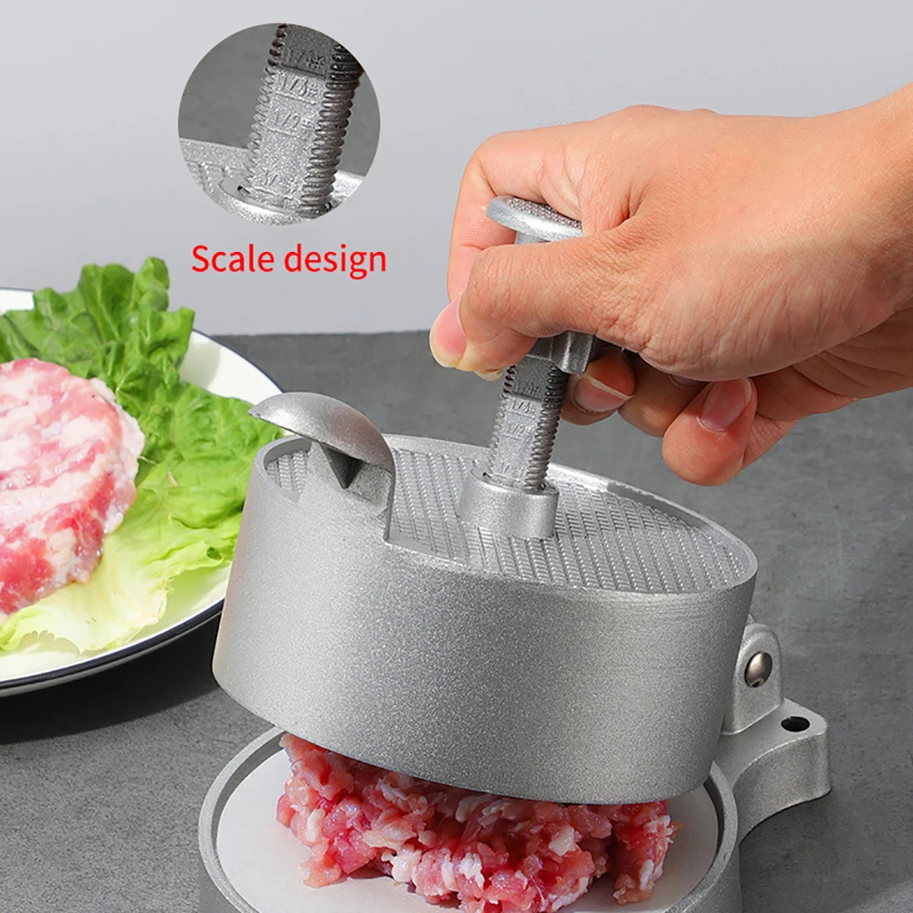 Imagem -02 - Non-stick Hamburger Patty Maker Burger Meat Press Liga de Alumínio Não-revestido Burger Press Acessórios de Cozinha Manual Ferramentas