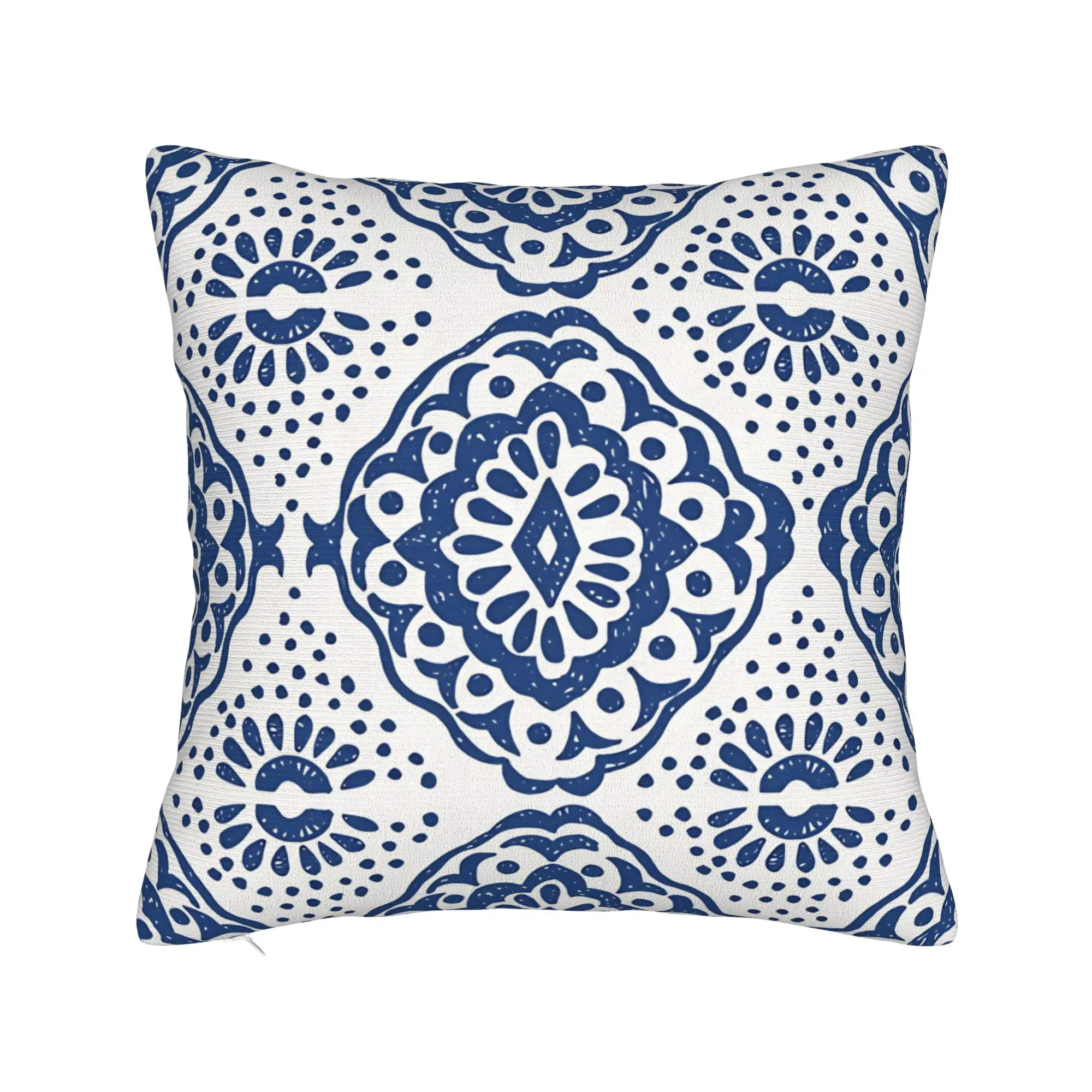 Bohemian Blue And White Floral Pillow Case  Graphic Pillow Cover Fashion Pillowcases For Living Room Bed Chair
