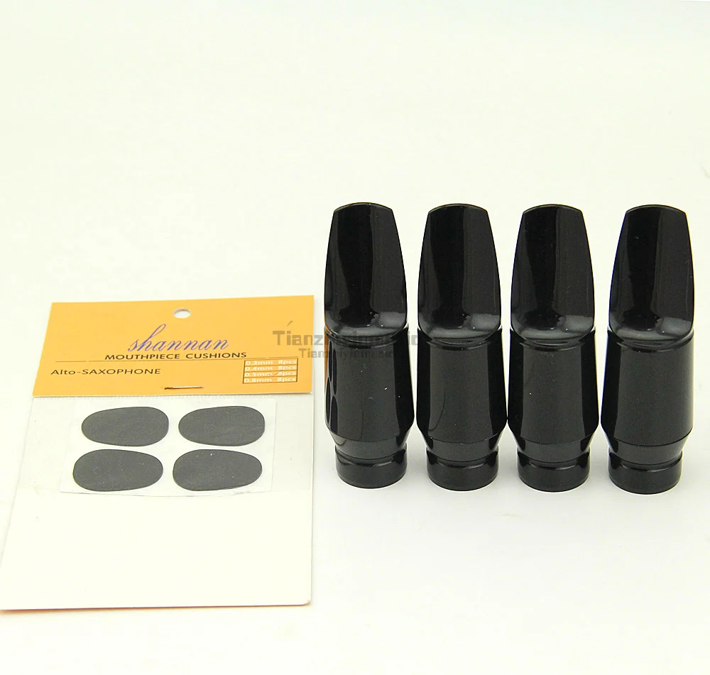 Excellent Eb Alto Saxophone Sax Plastic Mouthpiece 4pcs Delivery Pad