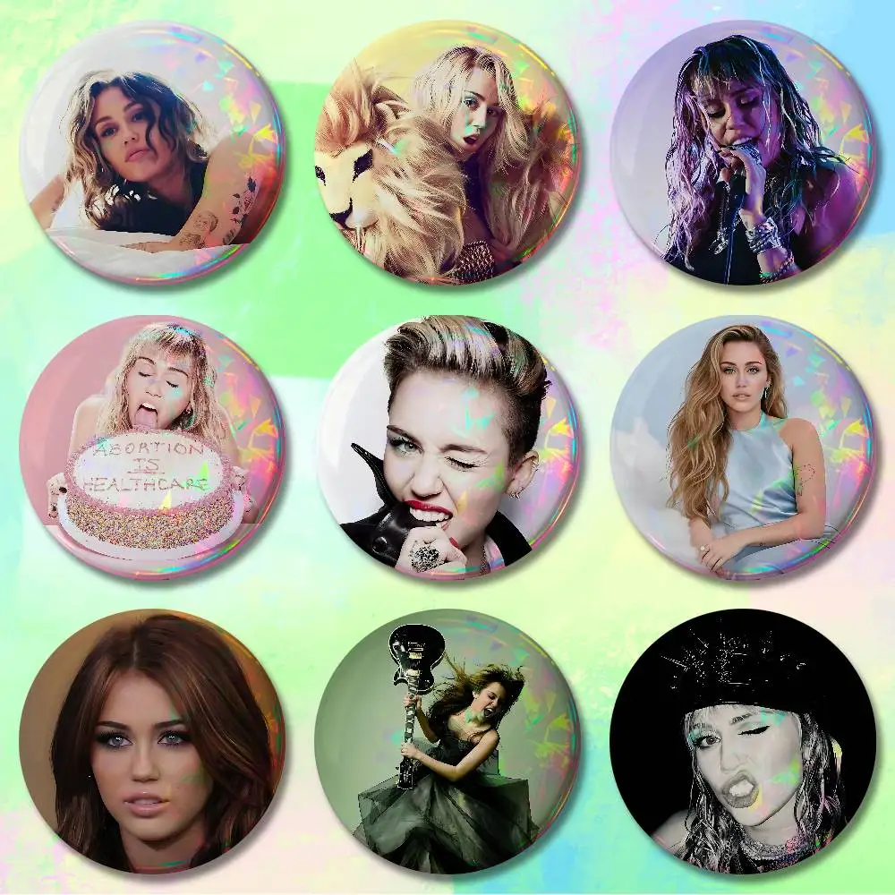 

M-Miley C-Cyrus Singer Custom Badges 75mm 44mm 25mm Brooch Backpack Hat Enamel Pins Accessories Toys Gifts
